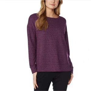 32 Degrees Heat Women's Sweatshirt Long Sleeve Crew Neck Heather Purple Size S